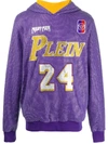 Philipp Plein Glass-embellished Bball Hoodie In Purple