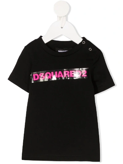 Dsquared2 Babies' Logo-print T-shirt In Black