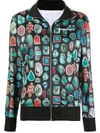 Palm Angels Black Jewel Print Track Jacket In Black