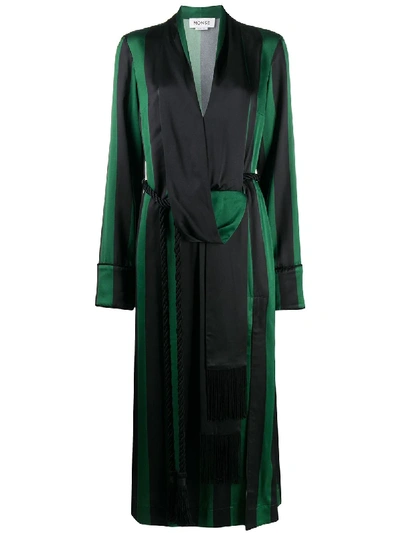 Monse Women's Striped Robe Midi Dress In Green,black