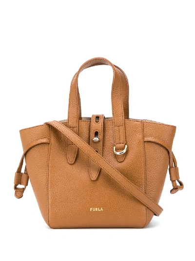 Furla Leather Bucket Bag With Gold-tone Hardware In Brown
