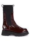 3.1 Phillip Lim / フィリップ リム Kate Lug-sole Patent Leather Combat Boots In Wine