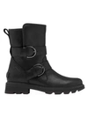 SOREL Lennox Shearling-Lined Leather Moto Boots