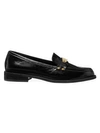 Michael Michael Kors Finley Crinkle Leather Loafers In Black