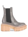 Stella Mccartney Emilie Vegetarian Leather Platform Chelsea Boots In Grey