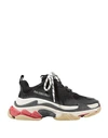 Balenciaga Triple S Logo-embroidered Leather, Nubuck And Mesh Sneakers In Black