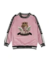 DOLCE & GABBANA DOLCE & GABBANA TODDLER GIRL SWEATSHIRT PINK SIZE 4 COTTON, ELASTANE, POLYESTER, VISCOSE, SILK