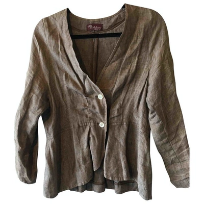 Pre-owned Mulberry Brown Linen  Top