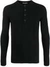DOLCE & GABBANA RIBBED BUTTONED JUMPER