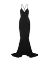 Norma Kamali Low Back Slip Mermaid Fishtail Gown In Black