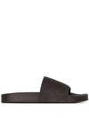 Bottega Veneta Intrecciato-effect Slides In Brown