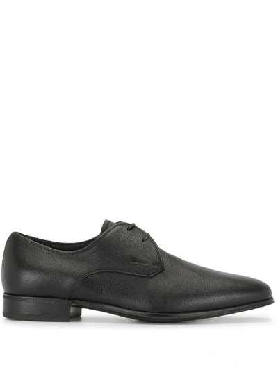 Ferragamo Block Heel Oxford Shoes In Black
