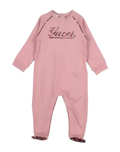 Gucci Babies' Romper In Pastel Pink
