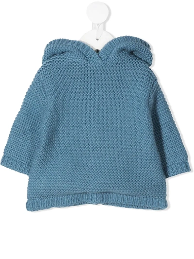 Bonpoint Babies' 针织连帽上衣 In Blue