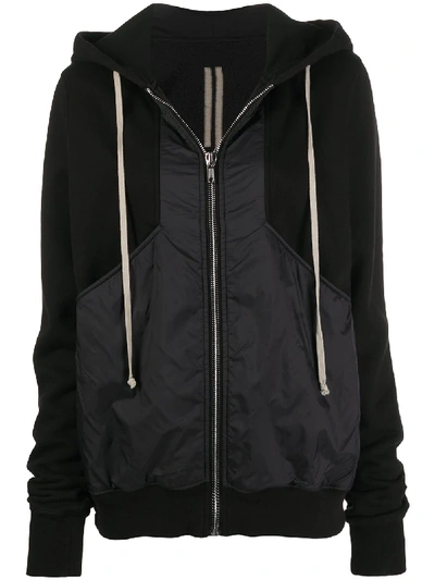 Rick Owens Drkshdw Drawstring Zipped Hoodie In Black