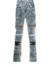 ALYX DISTRESSED FRAYED STRAIGHT LEG JEANS