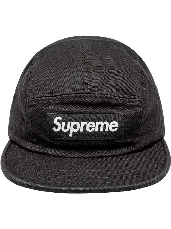 Supreme Washed Chino Twill Camp Cap In Black | ModeSens