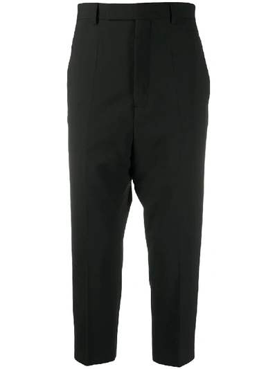 Rick Owens Cropped Tailored Trousers In Black