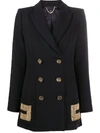 ELISABETTA FRANCHI CHAIN-EMBELLISHED DOUBLE-BREASTED BLAZER