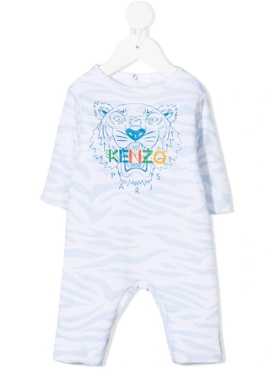 Kenzo Tiger Logo Babygrow In Blue