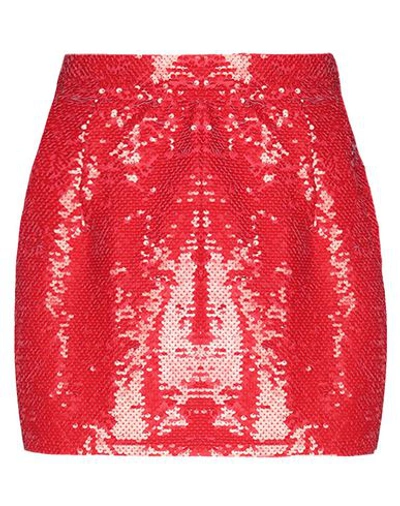 Amen Woman Mini Skirt Red Size 10 Polyester, Elastane