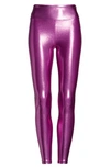 Heroine Sport Marvel Metallic High Waist Leggings In Magenta