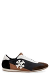 Tory Burch Logo-patch Soft Low-top Trainers In Black