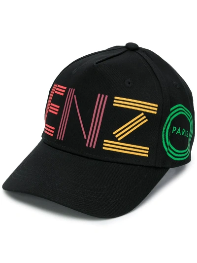 KENZO LOGO PRINT BASEBALL CAP 