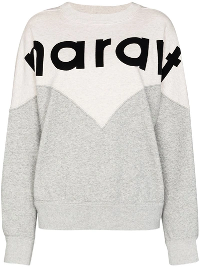 Isabel Marant Étoile Houston Logo Print Cotton Sweatshirt In Grey