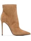 Le Silla High Heels Ankle Boots In Beige Suede