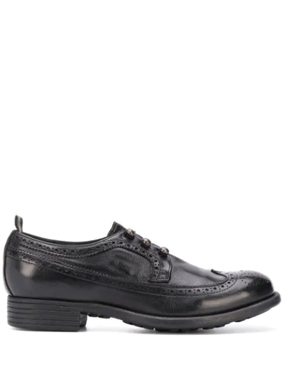 Officine Creative Punch-hole Detail Shoes In Black