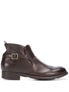 OFFICINE CREATIVE ZIP BUCKLE ANKLE BOOTS