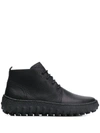 Camper Men Ground Leather Desert Boot In Black