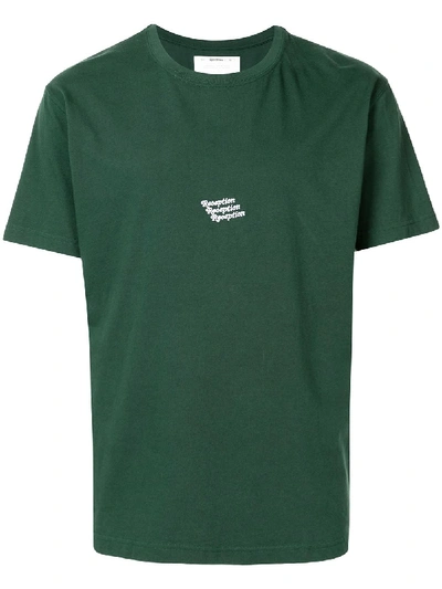 Reception Embroidered-logo Cotton T-shirt In Green