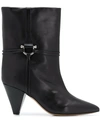 Isabel Marant Angular Wide Ankle Boots In Black
