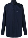 Paul & Shark Logo Embroidered Button-down Shirt In Blue