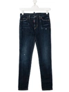DSQUARED2 TEEN DISTRESSED SKINNY JEANS
