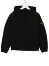 STONE ISLAND JUNIOR HOODED LOGO PATCH JACKET