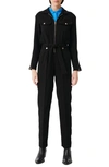 Maje Utility Jumpsuit In Black