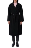 MAJE DOUBLE BREASTED BELTED WOOL BLEND COAT,MFPOU00429