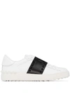 Valentino Calfskin Sneakers With Contrasting Bands And Rubber Studs In White