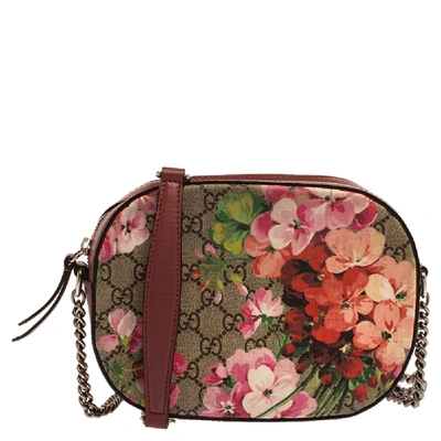 Pre-owned Gucci Multicolor Blooms Gg Supreme Canvas And Leather Mini Chain Bag