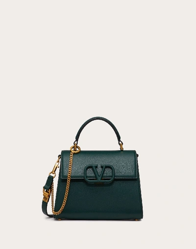 Valentino Garavani Small Vsling Grainy Calfskin Handbag In Green