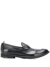 Officine Creative Anatomia Leather Penny Loafers In Black