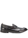 Officine Creative Anatomia Leather Penny Loafers In Brown