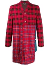 COMME DES GARÇONS HOMME DEUX PANELLED CHECK LONG-LENGTH SHIRT