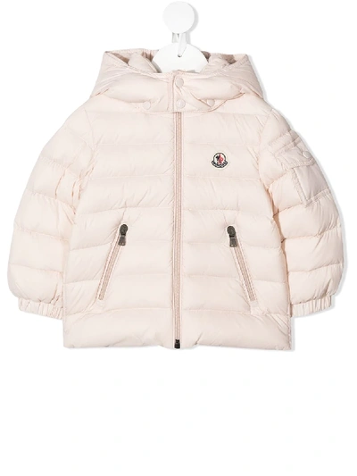 Moncler Logo Patch Jacket In Pink