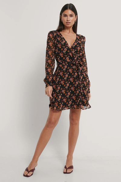 Na-kd Front Wrap Chiffon Dress - Multicolor In Flower