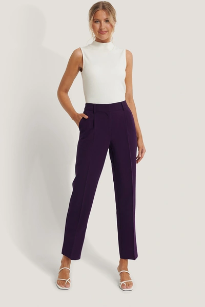 Na-kd Reborn Mid Rise Suit Pants - Purple In Dark Plum