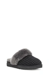 Ugg Cozy Knit Genuine Shearling Slipper In Black Knit